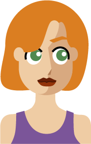 Pictogramme femme au cheveux courts