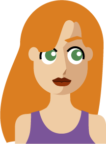 Pictogramme femme au cheveux longs