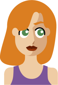 Pictogramme femme au cheveux mi-longs