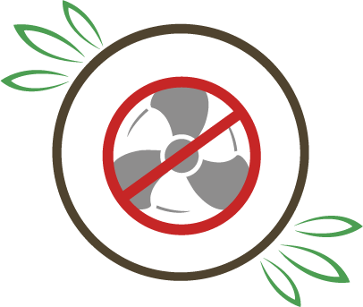 Pictogramme Ventilo barré